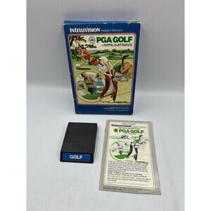 PGA GOLF INTELLIVISION w/ MANUAL VINTAGE VIDEO GAME RARE